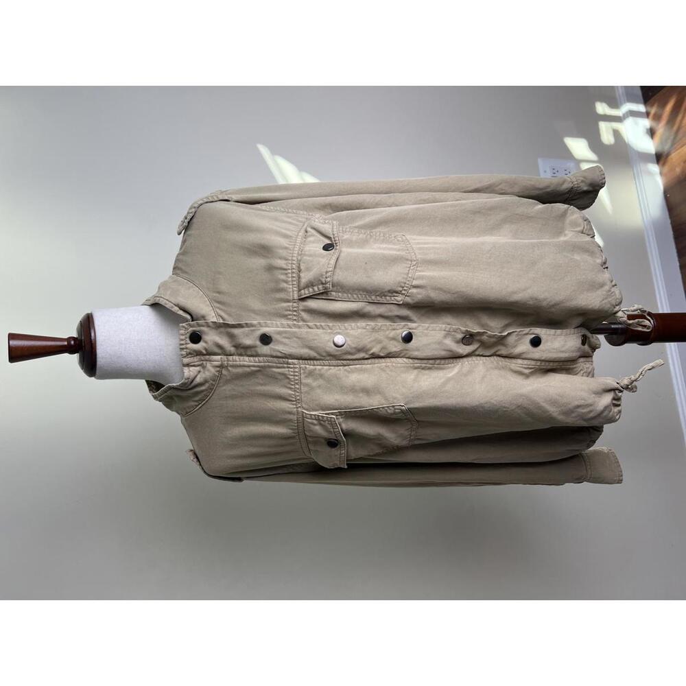 Black Tape Utility Jacket Women’s 2X Tan Lightweight Drawstring Hem Snap Front